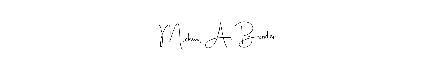 if you are searching for the best signature style for your name Michael A. Bender. so please give up your signature search. here we have designed multiple signature styles  using Andilay-7BmLP. Michael A. Bender signature style 4 images and pictures png