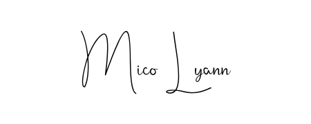 Upgrade your professional image with Mico Lyann signature created with Andilay-7BmLP font. Fast, free, and watermark-free download. Mico Lyann signature style 4 images and pictures png