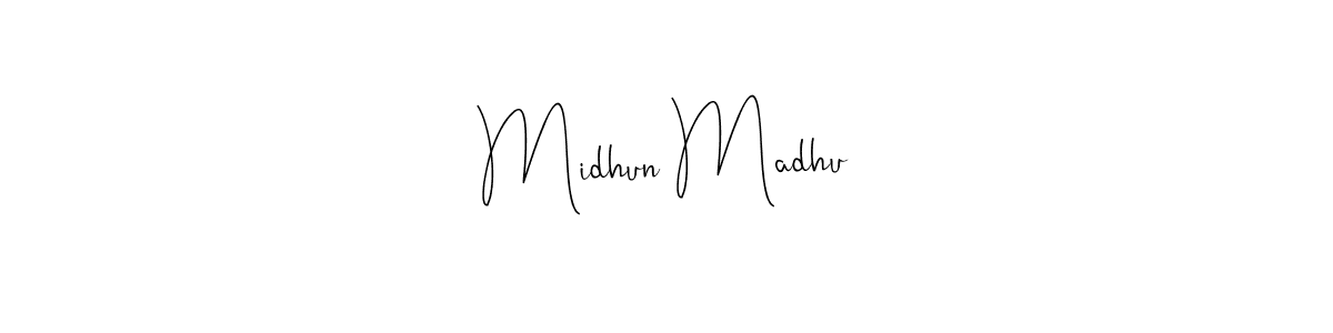 You should practise on your own different ways (Andilay-7BmLP) to write your name (Midhun Madhu) in signature. don't let someone else do it for you. Midhun Madhu signature style 4 images and pictures png