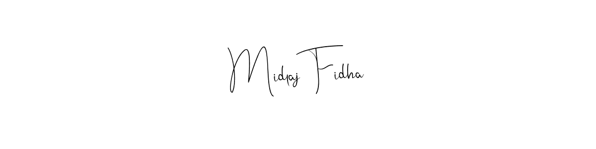 Midlaj Fidha stylish signature style. Best Handwritten Sign (Andilay-7BmLP) for my name. Handwritten Signature Collection Ideas for my name Midlaj Fidha. Midlaj Fidha signature style 4 images and pictures png