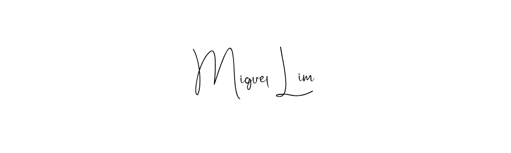 Create a beautiful signature design for name Miguel Lim. With this signature (Andilay-7BmLP) fonts, you can make a handwritten signature for free. Miguel Lim signature style 4 images and pictures png