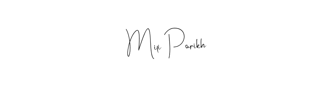 Once you've used our free online signature maker to create your best signature Andilay-7BmLP style, it's time to enjoy all of the benefits that Mili Parikh name signing documents. Mili Parikh signature style 4 images and pictures png