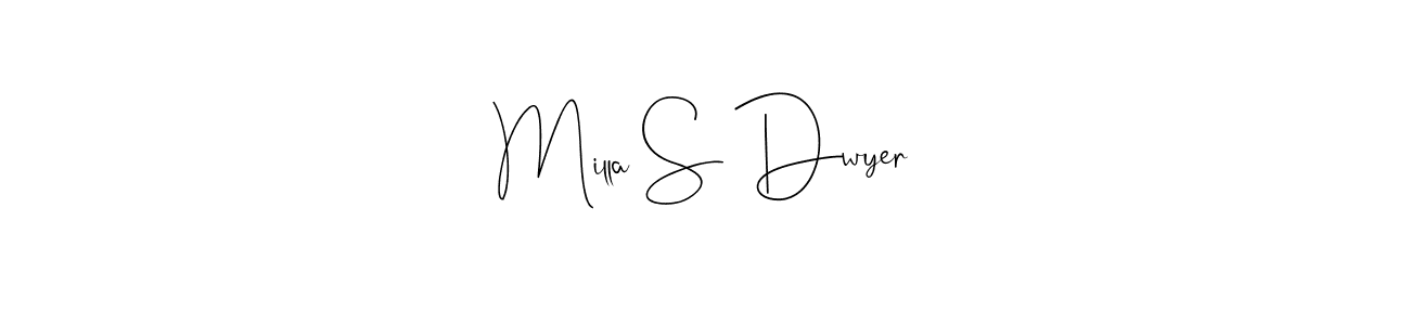 See photos of Milla S Dwyer official signature by Spectra . Check more albums & portfolios. Read reviews & check more about Andilay-7BmLP font. Milla S Dwyer signature style 4 images and pictures png