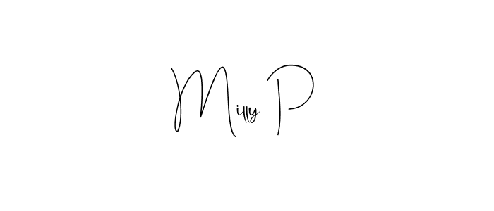 This is the best signature style for the Milly P name. Also you like these signature font (Andilay-7BmLP). Mix name signature. Milly P signature style 4 images and pictures png