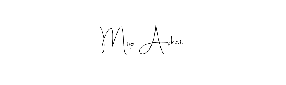 Make a beautiful signature design for name Milo Ashai. With this signature (Andilay-7BmLP) style, you can create a handwritten signature for free. Milo Ashai signature style 4 images and pictures png