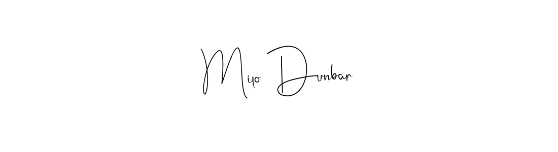 Also we have Milo Dunbar name is the best signature style. Create professional handwritten signature collection using Andilay-7BmLP autograph style. Milo Dunbar signature style 4 images and pictures png