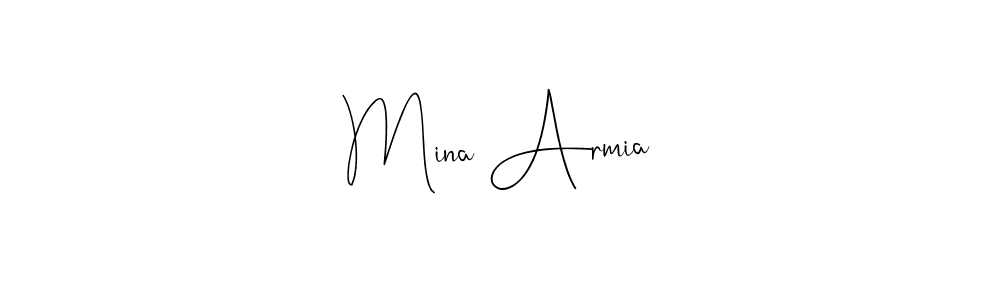 The best way (Andilay-7BmLP) to make a short signature is to pick only two or three words in your name. The name Mina Armia include a total of six letters. For converting this name. Mina Armia signature style 4 images and pictures png