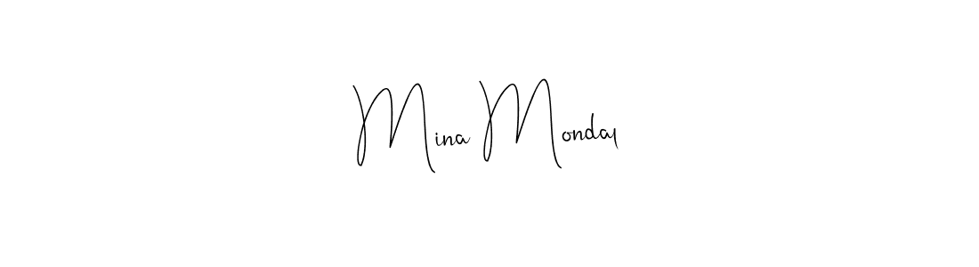 Use a signature maker to create a handwritten signature online. With this signature software, you can design (Andilay-7BmLP) your own signature for name Mina Mondal. Mina Mondal signature style 4 images and pictures png