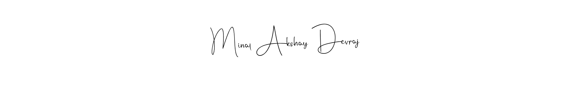 Design your own signature with our free online signature maker. With this signature software, you can create a handwritten (Andilay-7BmLP) signature for name Minal Akshay Devraj. Minal Akshay Devraj signature style 4 images and pictures png