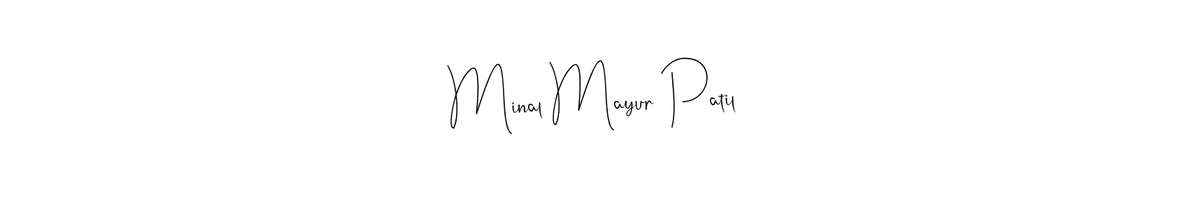 Also You can easily find your signature by using the search form. We will create Minal Mayur Patil name handwritten signature images for you free of cost using Andilay-7BmLP sign style. Minal Mayur Patil signature style 4 images and pictures png