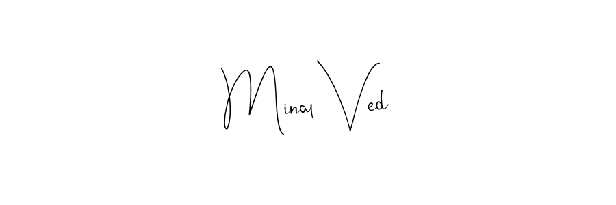 Make a beautiful signature design for name Minal Ved. With this signature (Andilay-7BmLP) style, you can create a handwritten signature for free. Minal Ved signature style 4 images and pictures png