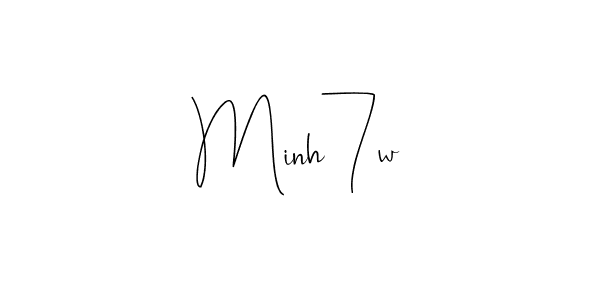 How to make Minh7w name signature. Use Andilay-7BmLP style for creating short signs online. This is the latest handwritten sign. Minh7w signature style 4 images and pictures png