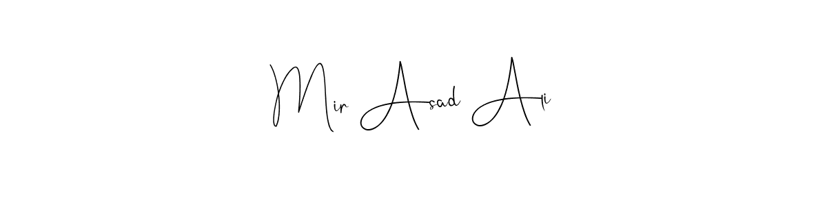 How to make Mir Asad Ali name signature. Use Andilay-7BmLP style for creating short signs online. This is the latest handwritten sign. Mir Asad Ali signature style 4 images and pictures png