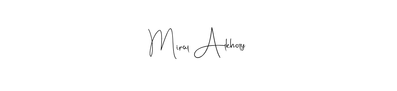 Make a beautiful signature design for name Miral Alkholy. Use this online signature maker to create a handwritten signature for free. Miral Alkholy signature style 4 images and pictures png