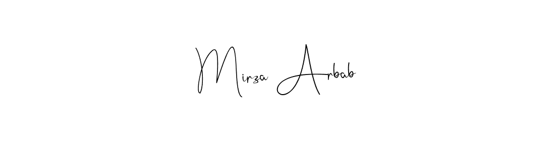 How to make Mirza Arbab name signature. Use Andilay-7BmLP style for creating short signs online. This is the latest handwritten sign. Mirza Arbab signature style 4 images and pictures png