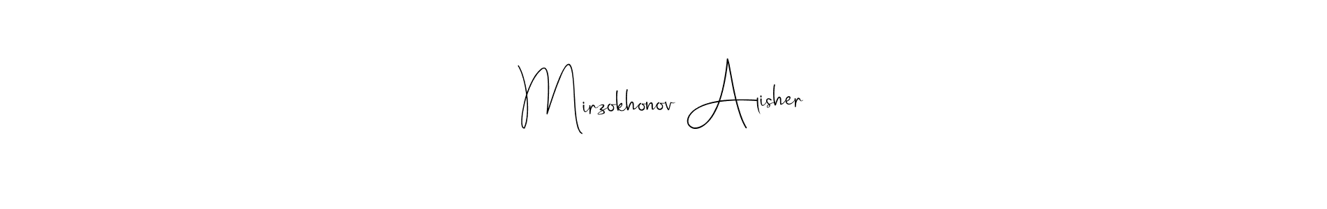 Make a beautiful signature design for name Mirzokhonov Alisher. With this signature (Andilay-7BmLP) style, you can create a handwritten signature for free. Mirzokhonov Alisher signature style 4 images and pictures png