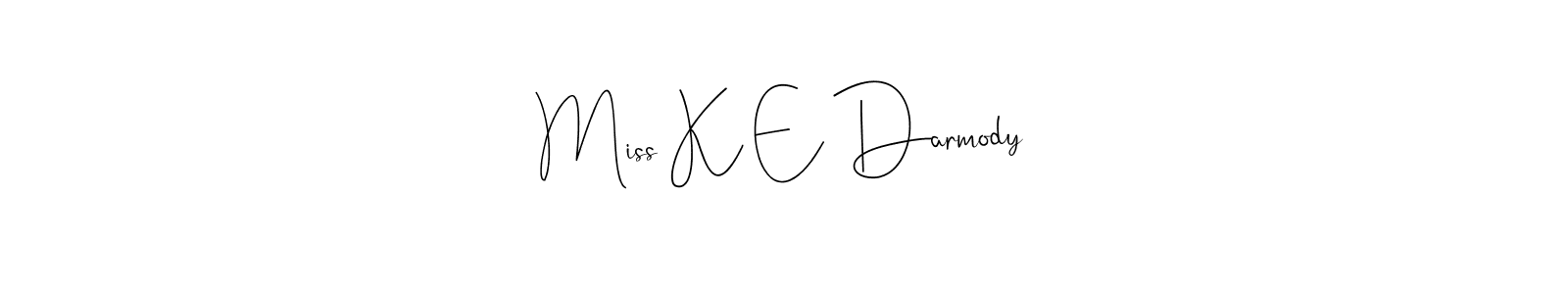 Similarly Andilay-7BmLP is the best handwritten signature design. Signature creator online .You can use it as an online autograph creator for name Miss K E Darmody. Miss K E Darmody signature style 4 images and pictures png