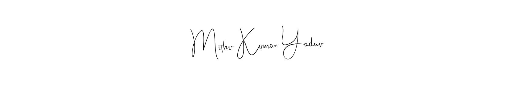 This is the best signature style for the Mithu Kumar Yadav name. Also you like these signature font (Andilay-7BmLP). Mix name signature. Mithu Kumar Yadav signature style 4 images and pictures png