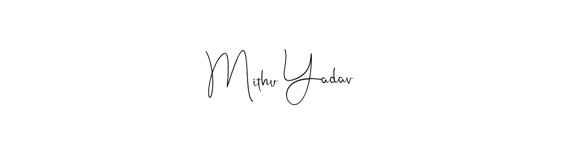 if you are searching for the best signature style for your name Mithu Yadav. so please give up your signature search. here we have designed multiple signature styles  using Andilay-7BmLP. Mithu Yadav signature style 4 images and pictures png