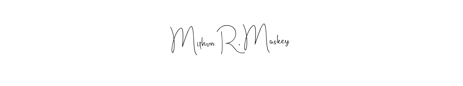Also we have Mithun R. Maskey name is the best signature style. Create professional handwritten signature collection using Andilay-7BmLP autograph style. Mithun R. Maskey signature style 4 images and pictures png