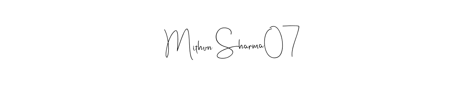 Also we have Mithun Sharma07 name is the best signature style. Create professional handwritten signature collection using Andilay-7BmLP autograph style. Mithun Sharma07 signature style 4 images and pictures png