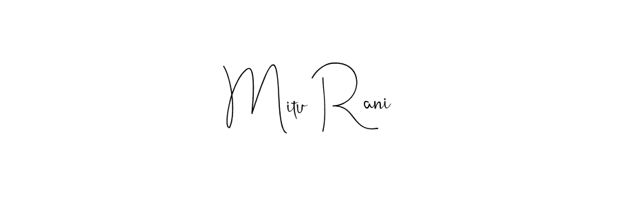 Here are the top 10 professional signature styles for the name Mitu Rani. These are the best autograph styles you can use for your name. Mitu Rani signature style 4 images and pictures png