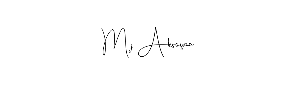 It looks lik you need a new signature style for name Mj Aksayaa. Design unique handwritten (Andilay-7BmLP) signature with our free signature maker in just a few clicks. Mj Aksayaa signature style 4 images and pictures png