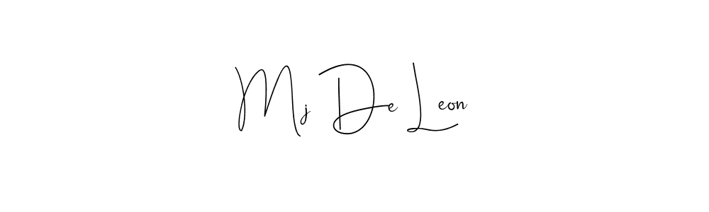 Also we have Mj De Leon name is the best signature style. Create professional handwritten signature collection using Andilay-7BmLP autograph style. Mj De Leon signature style 4 images and pictures png