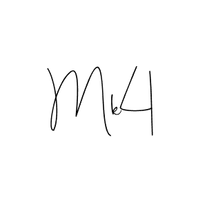 Also You can easily find your signature by using the search form. We will create Mk4 name handwritten signature images for you free of cost using Andilay-7BmLP sign style. Mk4 signature style 4 images and pictures png