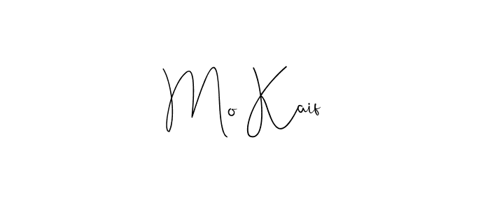 How to make Mo Kaif name signature. Use Andilay-7BmLP style for creating short signs online. This is the latest handwritten sign. Mo Kaif signature style 4 images and pictures png