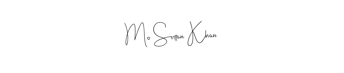 How to make Mo Sultan Khan name signature. Use Andilay-7BmLP style for creating short signs online. This is the latest handwritten sign. Mo Sultan Khan signature style 4 images and pictures png