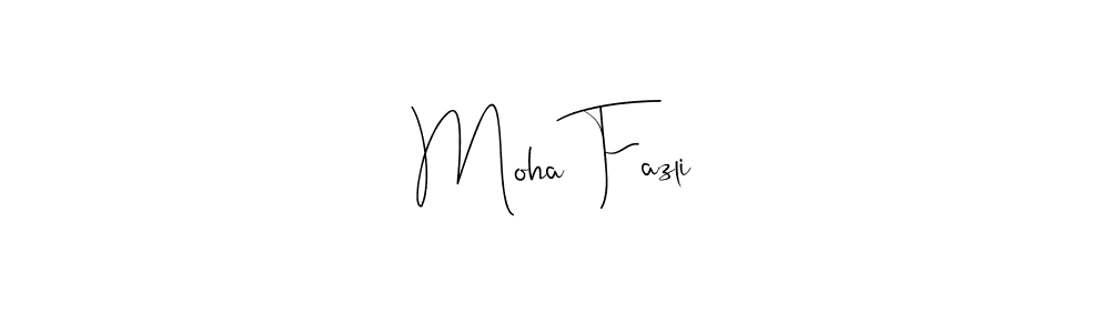 Make a beautiful signature design for name Moha Fazli. With this signature (Andilay-7BmLP) style, you can create a handwritten signature for free. Moha Fazli signature style 4 images and pictures png