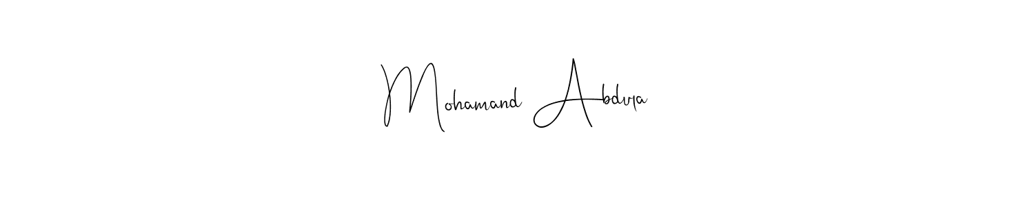 Make a beautiful signature design for name Mohamand Abdula. With this signature (Andilay-7BmLP) style, you can create a handwritten signature for free. Mohamand Abdula signature style 4 images and pictures png