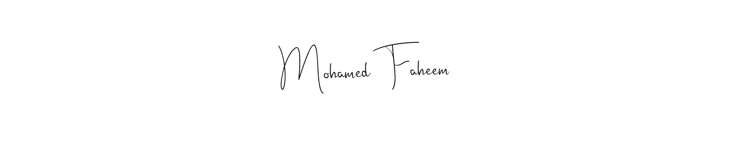 Use a signature maker to create a handwritten signature online. With this signature software, you can design (Andilay-7BmLP) your own signature for name Mohamed  Faheem. Mohamed  Faheem signature style 4 images and pictures png