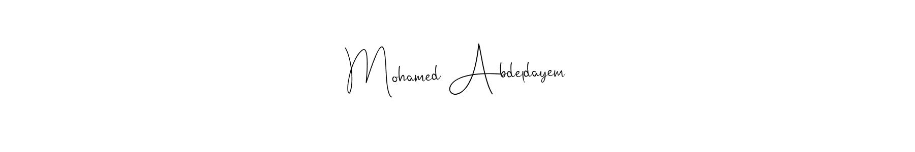 Create a beautiful signature design for name Mohamed Abdeldayem. With this signature (Andilay-7BmLP) fonts, you can make a handwritten signature for free. Mohamed Abdeldayem signature style 4 images and pictures png