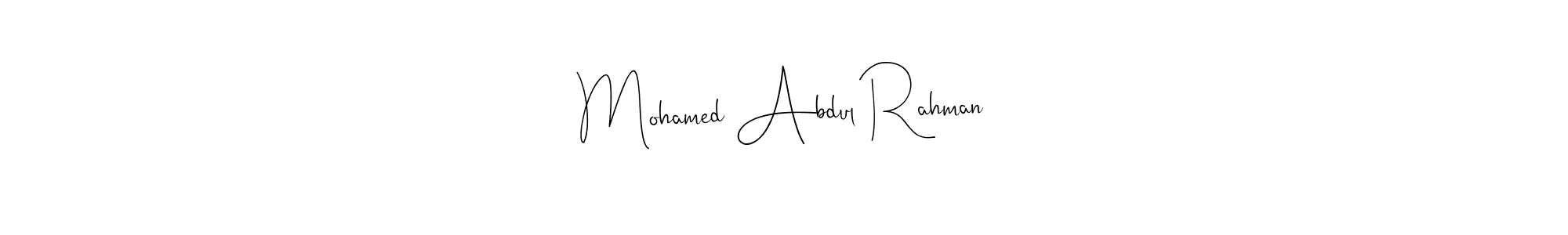 Also we have Mohamed Abdul Rahman name is the best signature style. Create professional handwritten signature collection using Andilay-7BmLP autograph style. Mohamed Abdul Rahman signature style 4 images and pictures png