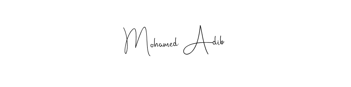 if you are searching for the best signature style for your name Mohamed Adib. so please give up your signature search. here we have designed multiple signature styles  using Andilay-7BmLP. Mohamed Adib signature style 4 images and pictures png