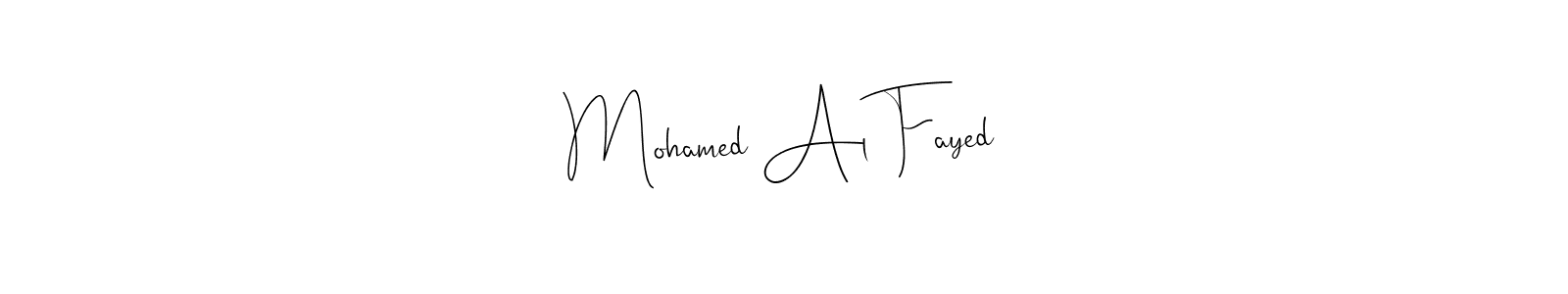 How to make Mohamed Al Fayed name signature. Use Andilay-7BmLP style for creating short signs online. This is the latest handwritten sign. Mohamed Al Fayed signature style 4 images and pictures png