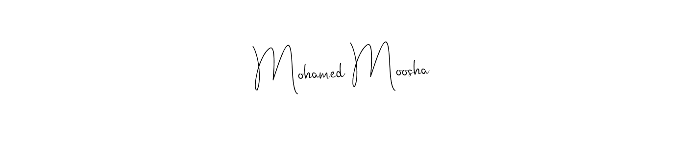 if you are searching for the best signature style for your name Mohamed Moosha. so please give up your signature search. here we have designed multiple signature styles  using Andilay-7BmLP. Mohamed Moosha signature style 4 images and pictures png