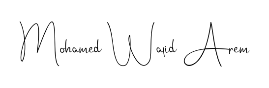 Designed for modern professionals: Mohamed Walid Arem name signature crafted with Andilay-7BmLP script. Ready for digital PDF workflows. Mohamed Walid Arem signature style 4 images and pictures png