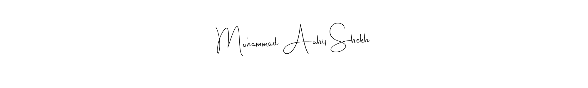 The best way (Andilay-7BmLP) to make a short signature is to pick only two or three words in your name. The name Mohammad Aahil Shekh include a total of six letters. For converting this name. Mohammad Aahil Shekh signature style 4 images and pictures png