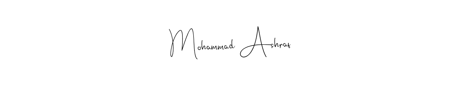 How to make Mohammad Ashraf name signature. Use Andilay-7BmLP style for creating short signs online. This is the latest handwritten sign. Mohammad Ashraf signature style 4 images and pictures png