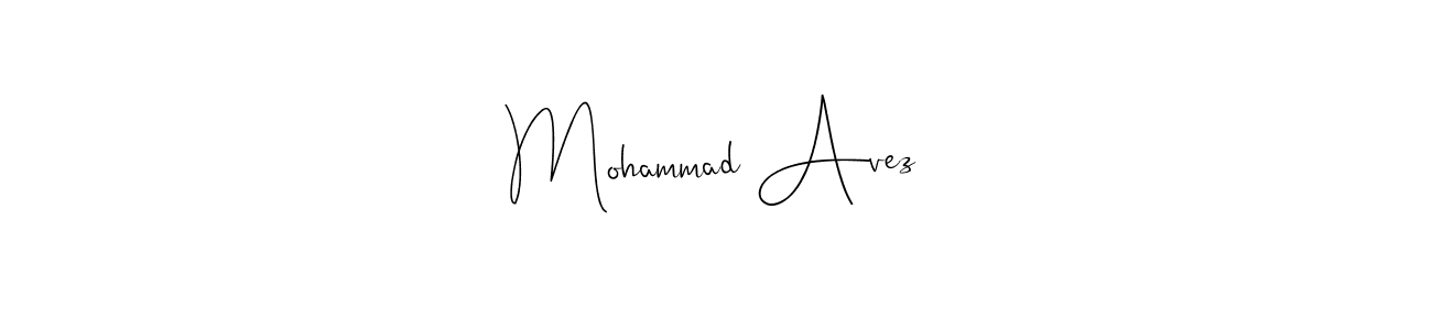 Andilay-7BmLP is a professional signature style that is perfect for those who want to add a touch of class to their signature. It is also a great choice for those who want to make their signature more unique. Get Mohammad Avez name to fancy signature for free. Mohammad Avez signature style 4 images and pictures png