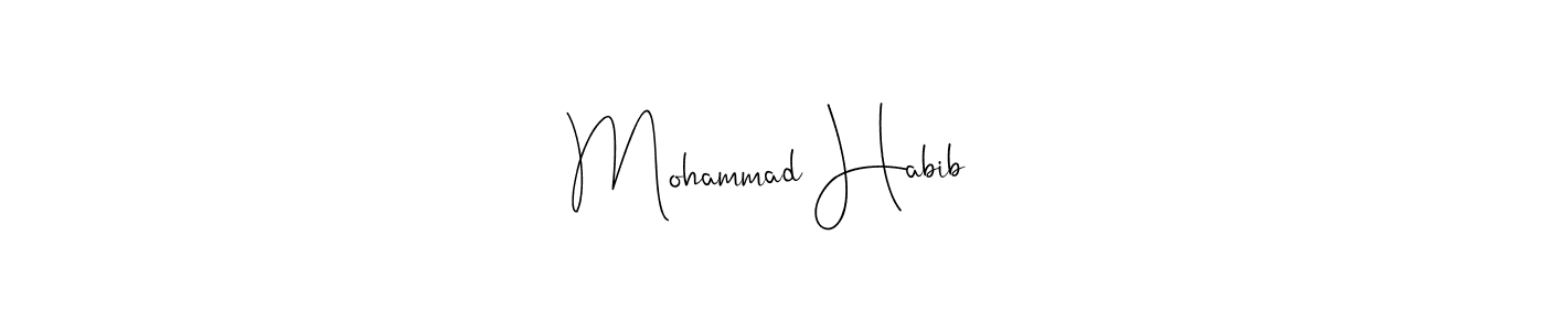 Use a signature maker to create a handwritten signature online. With this signature software, you can design (Andilay-7BmLP) your own signature for name Mohammad Habib. Mohammad Habib signature style 4 images and pictures png