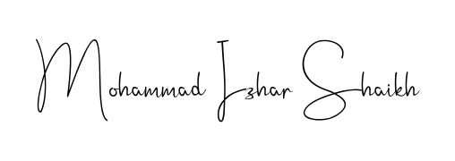 Get an exclusive digital autograph for Mohammad Izhar Shaikh. The Andilay-7BmLP typeface captures the charm of real penmanship on paper. Mohammad Izhar Shaikh signature style 4 images and pictures png