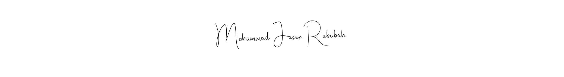 Create a beautiful signature design for name Mohammad Jaser Rababah. With this signature (Andilay-7BmLP) fonts, you can make a handwritten signature for free. Mohammad Jaser Rababah signature style 4 images and pictures png