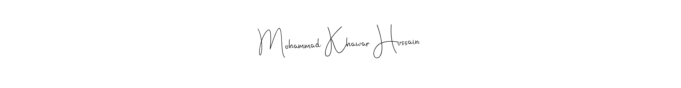 Once you've used our free online signature maker to create your best signature Andilay-7BmLP style, it's time to enjoy all of the benefits that Mohammad Khawar Hussain name signing documents. Mohammad Khawar Hussain signature style 4 images and pictures png