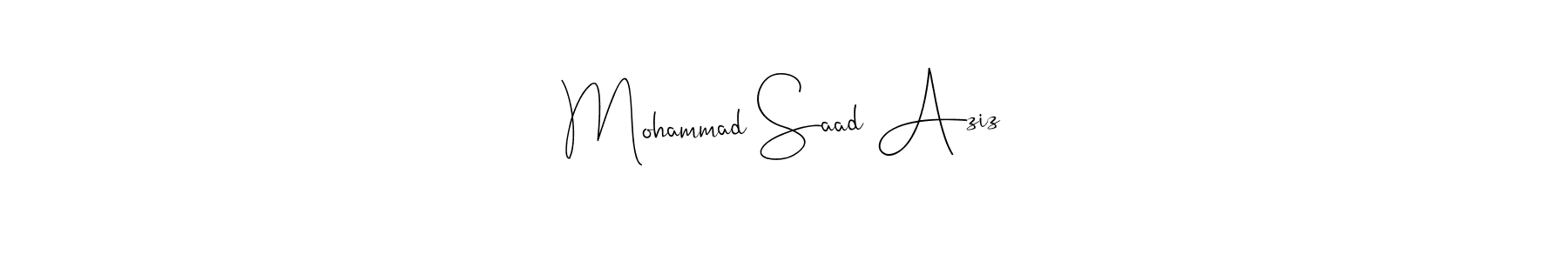 You should practise on your own different ways (Andilay-7BmLP) to write your name (Mohammad Saad Aziz) in signature. don't let someone else do it for you. Mohammad Saad Aziz signature style 4 images and pictures png