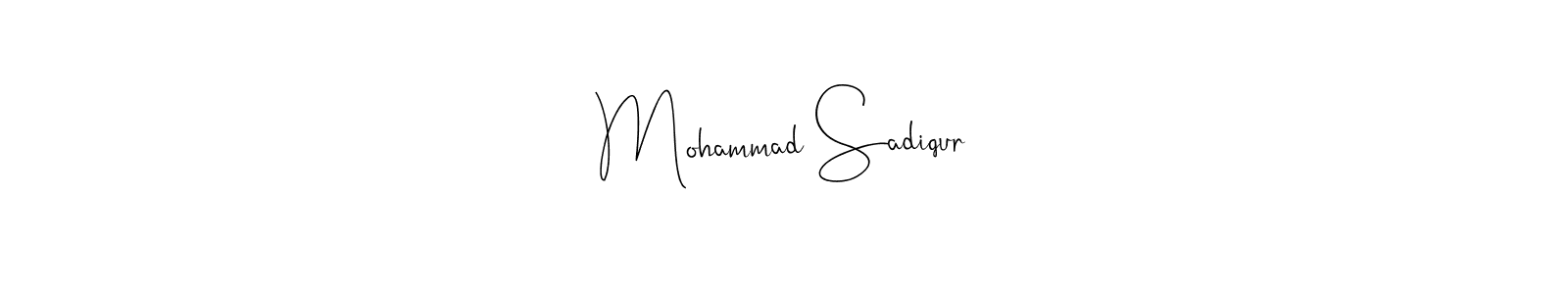 Andilay-7BmLP is a professional signature style that is perfect for those who want to add a touch of class to their signature. It is also a great choice for those who want to make their signature more unique. Get Mohammad Sadiqur name to fancy signature for free. Mohammad Sadiqur signature style 4 images and pictures png