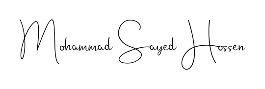 This is the best signature style for the Mohammad Sayed Hossen name. Also you like these signature font (Andilay-7BmLP). Mix name signature. Mohammad Sayed Hossen signature style 4 images and pictures png